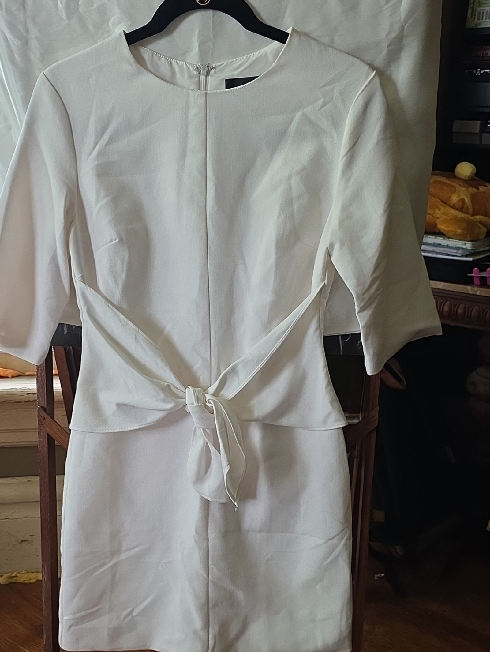 DO+BE White Tie Front, Knee Length Dress